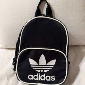 adidas Black Mini Backpack with White Accents
